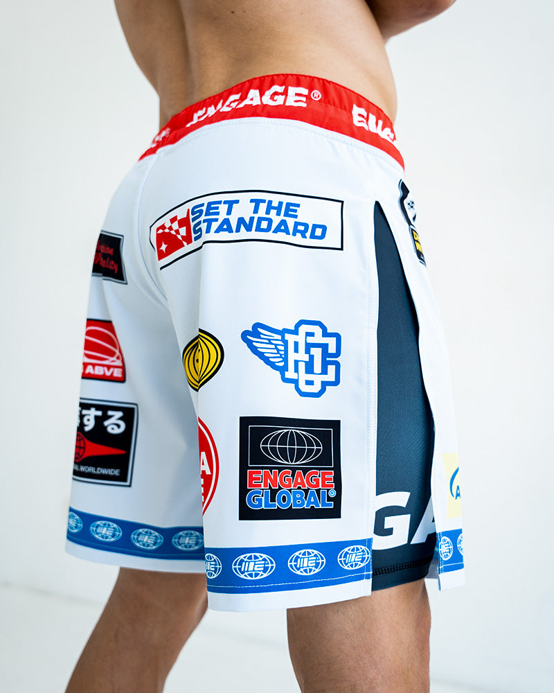 Racer (White) 2-in-1 Gladiator Shorts