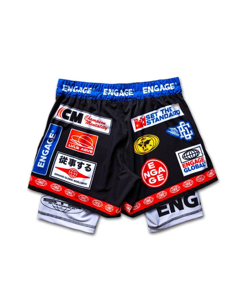 Racer (Black) 2-in-1 Hybrid Shorts