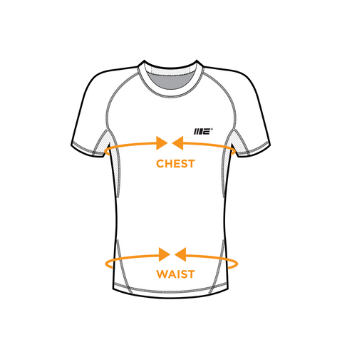 mens compression short sleeve rash guard - size guide